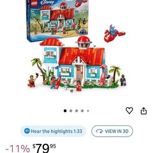 LEGO Disney Beach House Set - Red, Blue, and White